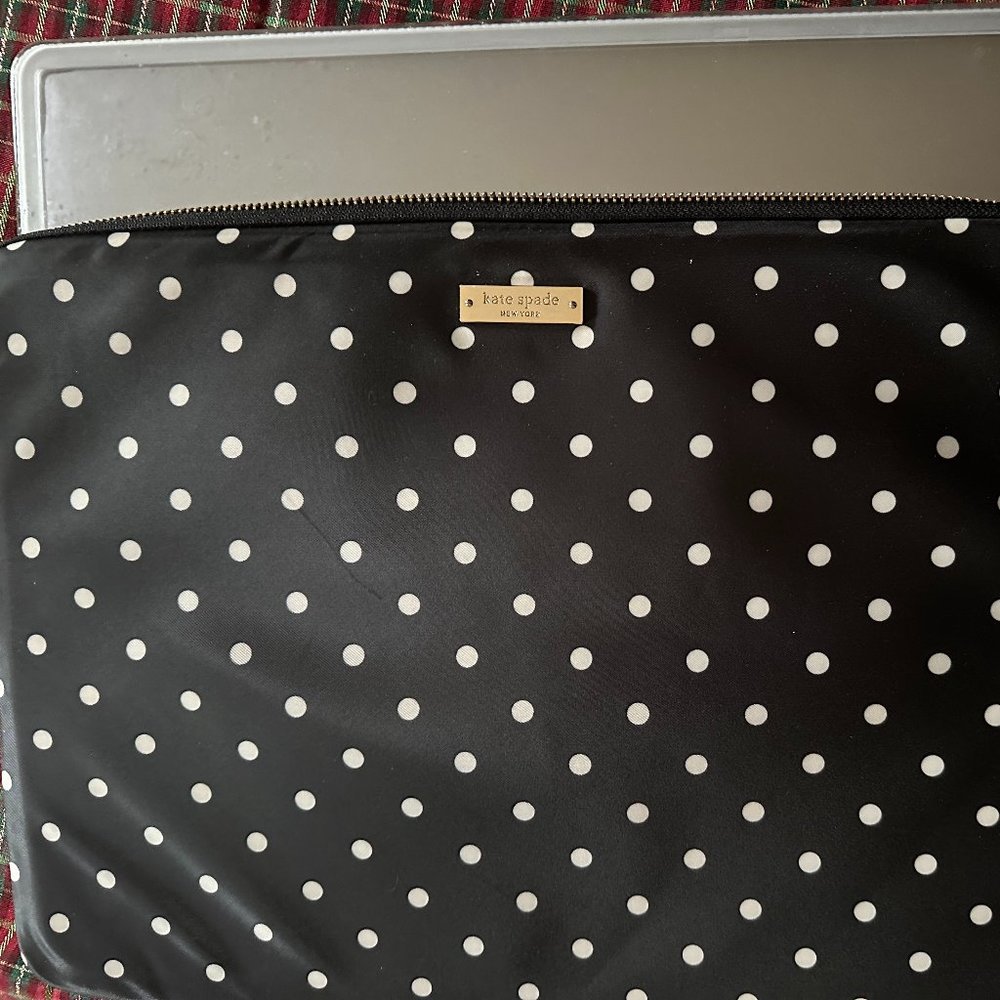 Kate Spade Black with White Polka Dots Computer Sleeve